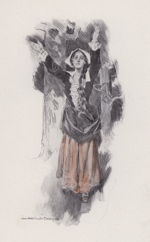Illustration für Evangeline, A Tale of Arcadie, von Henry Wadsworth Longfellow von Howard Chandler (after) Christy