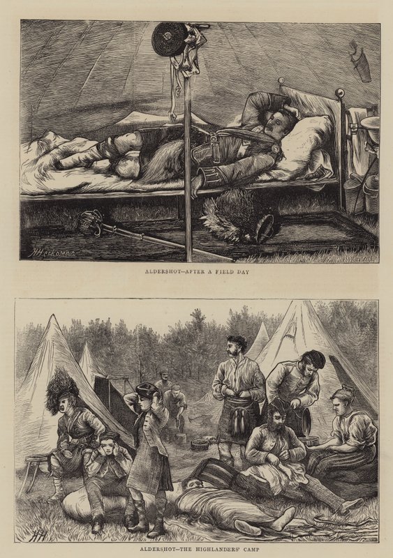 Aldershot, das Lager der Highlander von Hubert von Herkomer