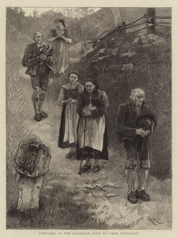 Skizzen in den Bayerischen Alpen, II, Der Bittgang von Hubert von Herkomer