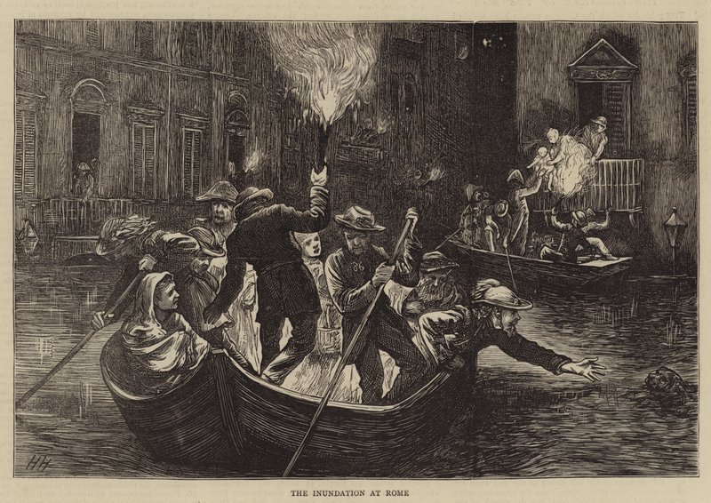 Die Überschwemmung in Rom von Hubert von Herkomer