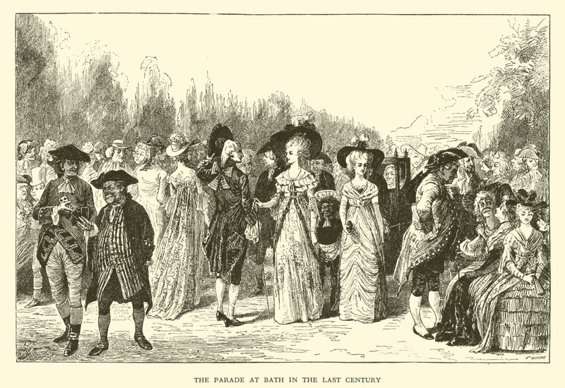 Die Parade in Bath im letzten Jahrhundert (Gravur) von Hugh Thomson