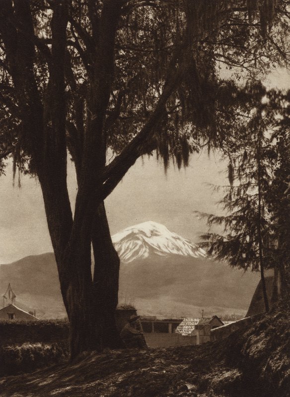 Mexiko: Popocatepetl, gesehen von Amecameca von Hugo Brehme