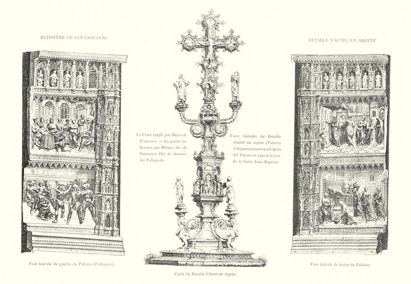 Taufbecken von San Giovanni, Altarretabel aus Silber (Gravur) von Italian School