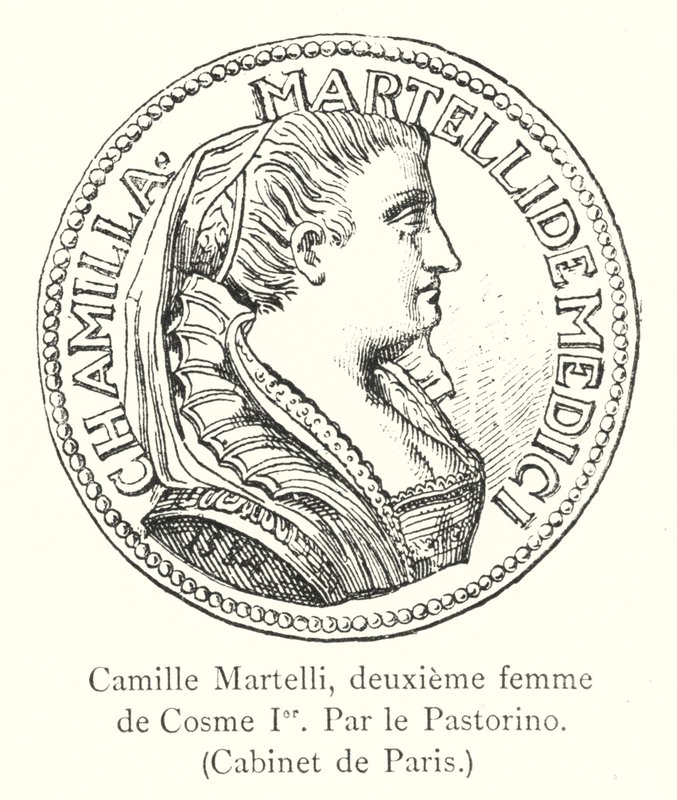 Camille Martelli, zweite Frau von Cosme I., von Pastorino, Kabinett von Paris von Italian School
