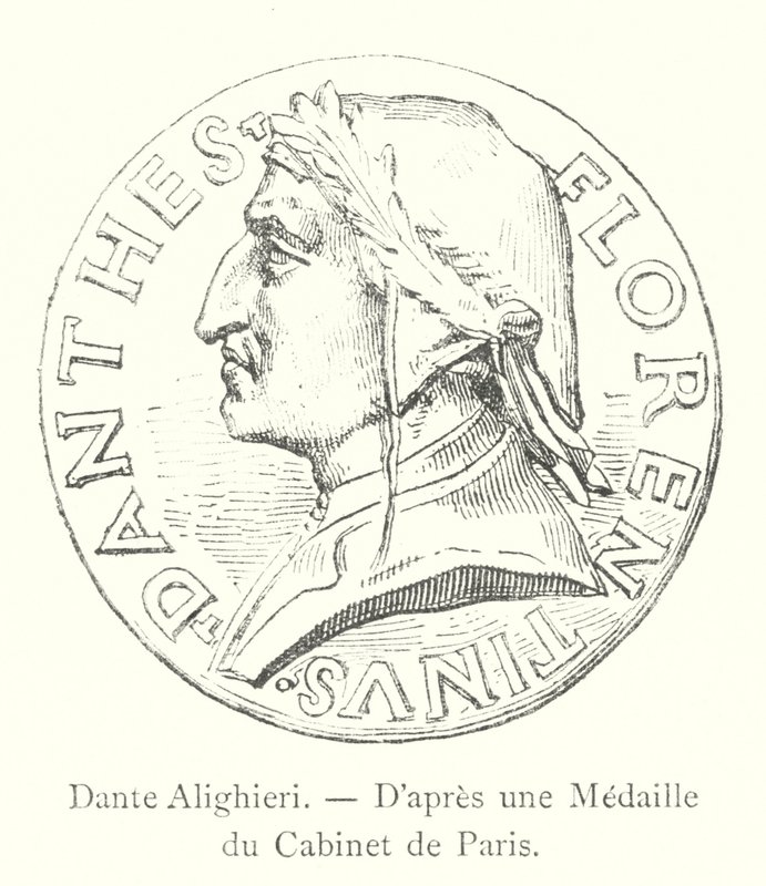 Dante Alighieri, nach einer Medaille des Pariser Kabinetts (Stich) von Italian School