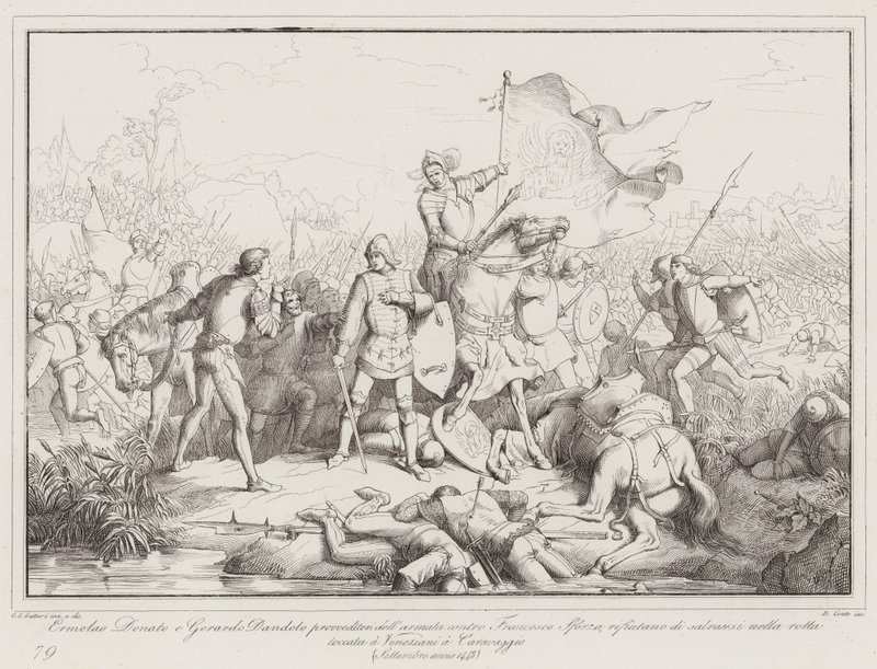 Ermolao Donato und Gerardo Dandolo, Kommissare der Flotte gegen Francesco Sforza von Italian School