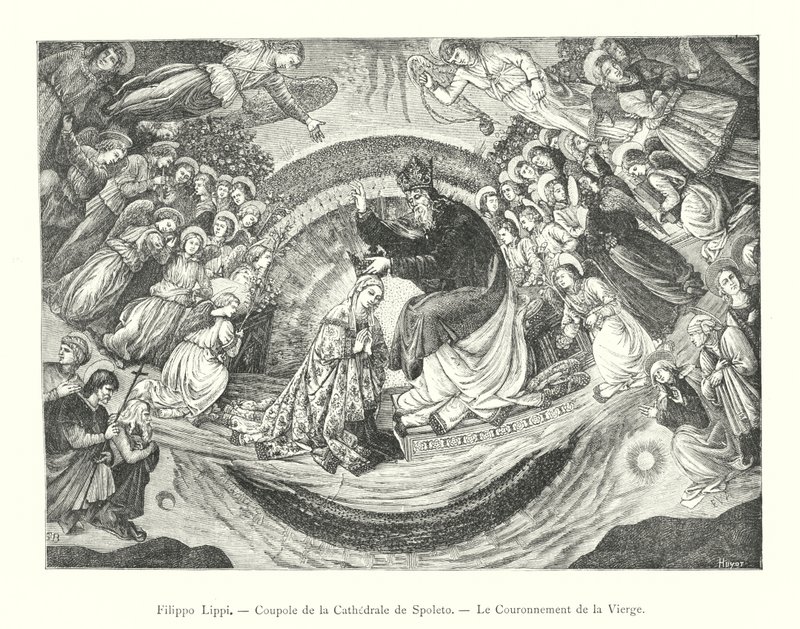 Filippo Lippi, Kuppel der Kathedrale von Spoleto, Die Krönung der Jungfrau (Stich) von Italian School
