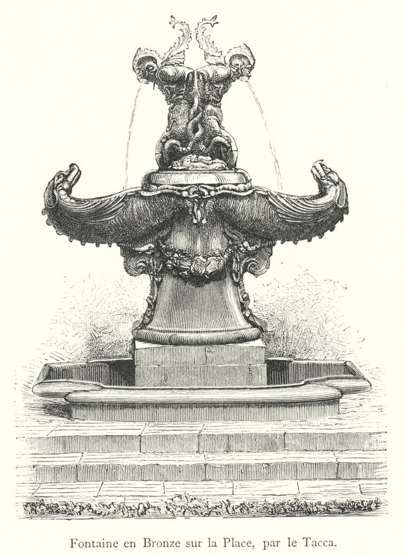 Bronzebrunnen auf dem Platz, von Tacca von Italian School