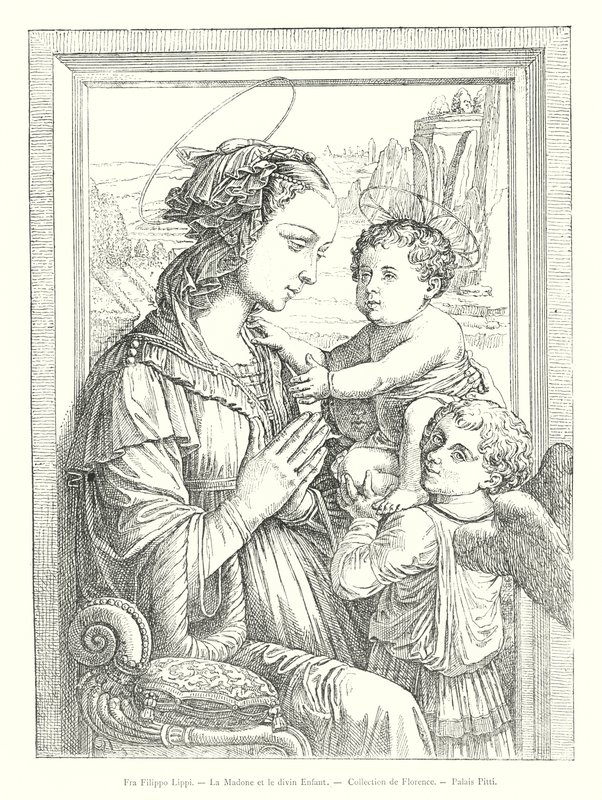 Fra Filippo Lippi, Die Madonna und das göttliche Kind, Sammlung von Florenz, Pitti-Palast von Italian School