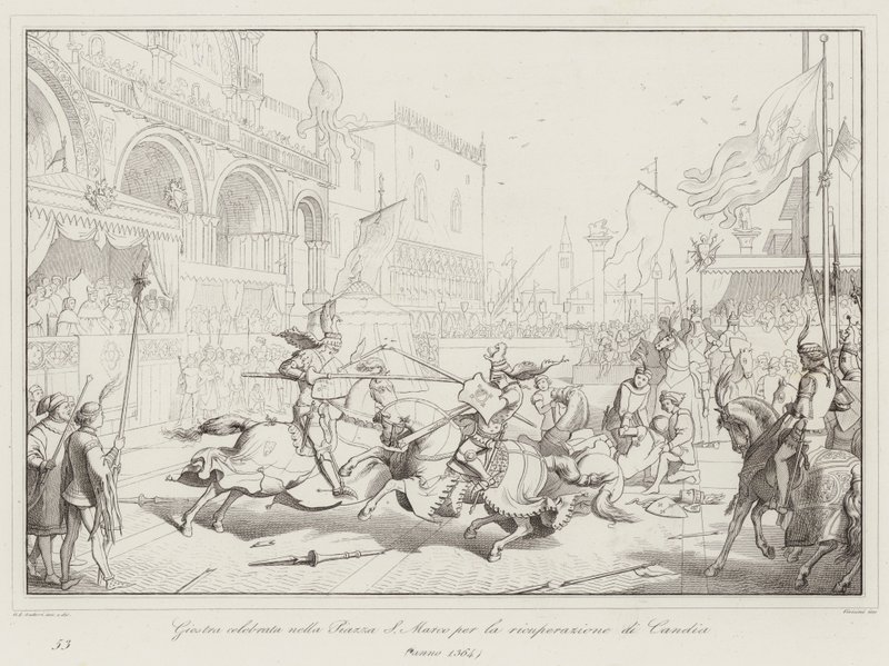 Turnier auf dem Markusplatz zur Rückeroberung von Candia von Italian School