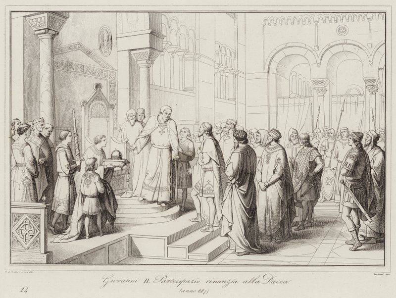 Giovanni II. Partecipazio verzichtet auf das Herzogtum, 887 von Italian School