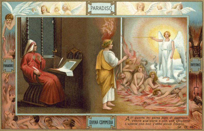 Illustration zu Dantes Die Göttliche Komödie von Italian School