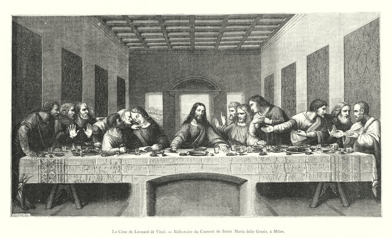 Das Abendmahl von Leonardo da Vinci, Refektorium des Klosters Santa Maria delle Grazie, in Mailand von Italian School