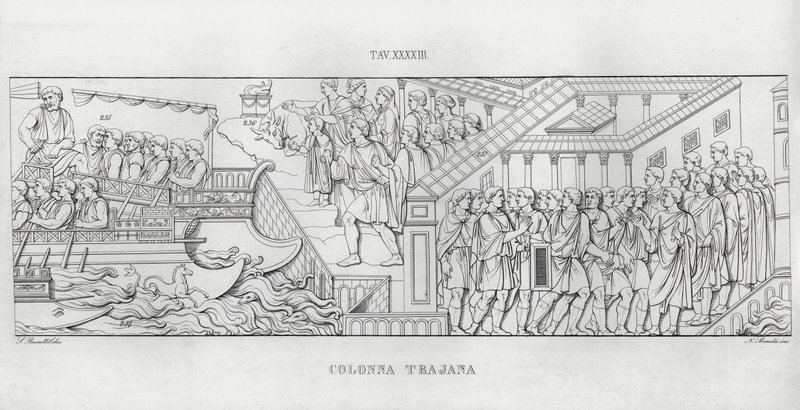 La Colonna Trajana, Trajanssäule von Italian School