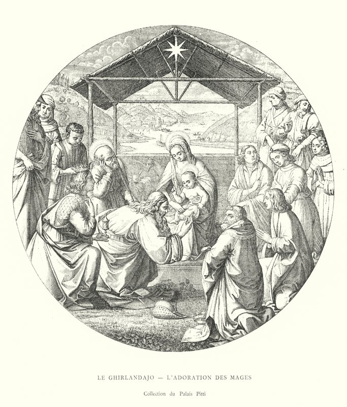 Le Ghirlandajo, Die Anbetung der Könige, Sammlung des Palazzo Pitti von Italian School
