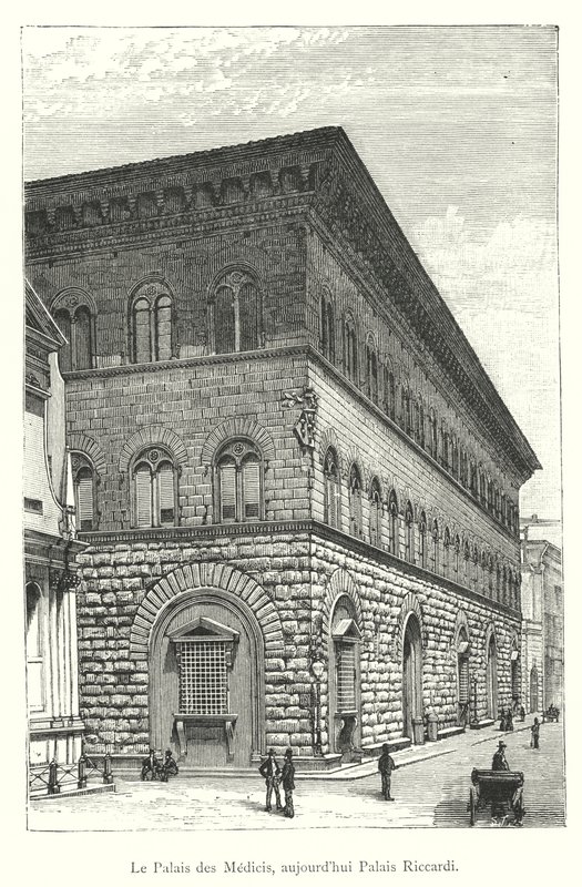 Der Medici-Palast, heute Riccardi-Palast (Gravur) von Italian School
