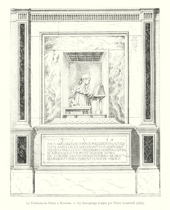 Das Grab von Dante in Ravenna, der Sarkophag von Pietro Lombardi von Italian School