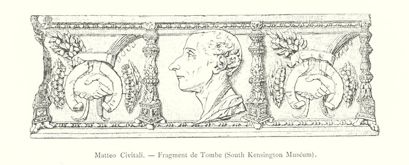Matteo Civitali, Fragment eines Grabmals, South Kensington Museum (Stich) von Italian School