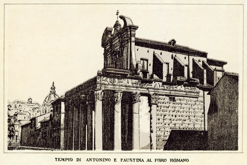 Rom: Tempel des Antoninus und der Faustina am Forum Romanum von Italian School