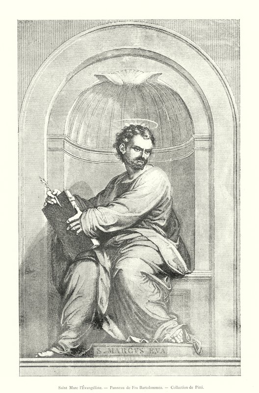 Evangelist Markus, Tafel von Fra Bartolommeo, Sammlung von Pitti (Stich) von Italian School