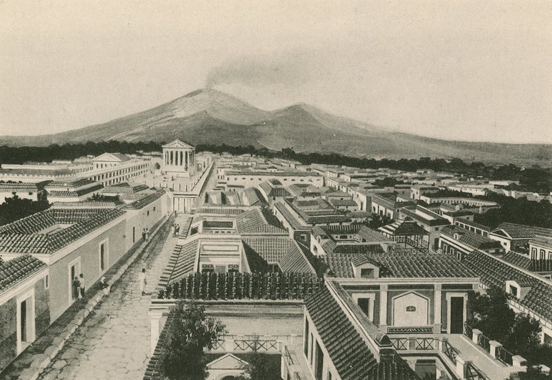 Das Panorama von Pompeji (Gravur) von Italian School