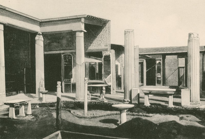 Das Viridarium im Haus der Vettii. Wie es ist (Gravur) von Italian School