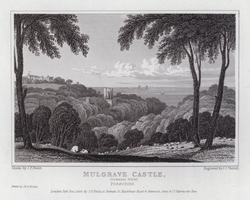 Mulgrave Castle, Gesamtansicht, Yorkshire von John Preston Neale