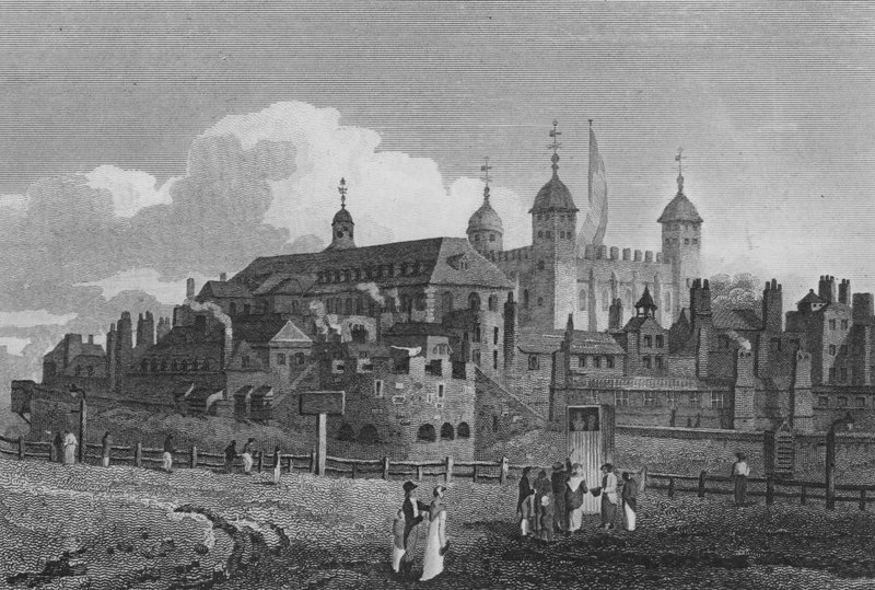 Der Tower of London vom Hügel aus von John Preston Neale