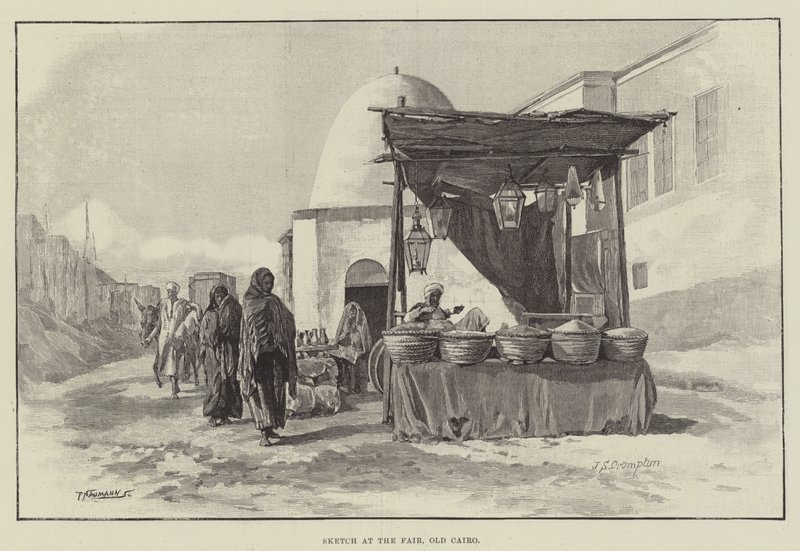 Skizze auf dem Jahrmarkt, Alt-Kairo von James Shaw Crompton