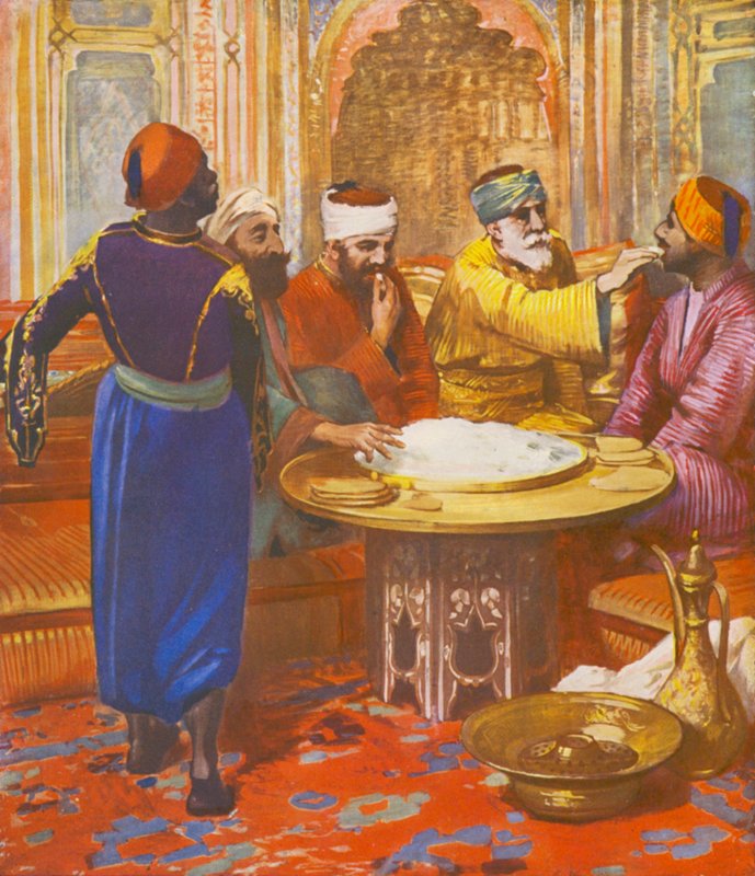 Heiliges Land: Das Abendessen bei den Belladeen von James (after) Clark