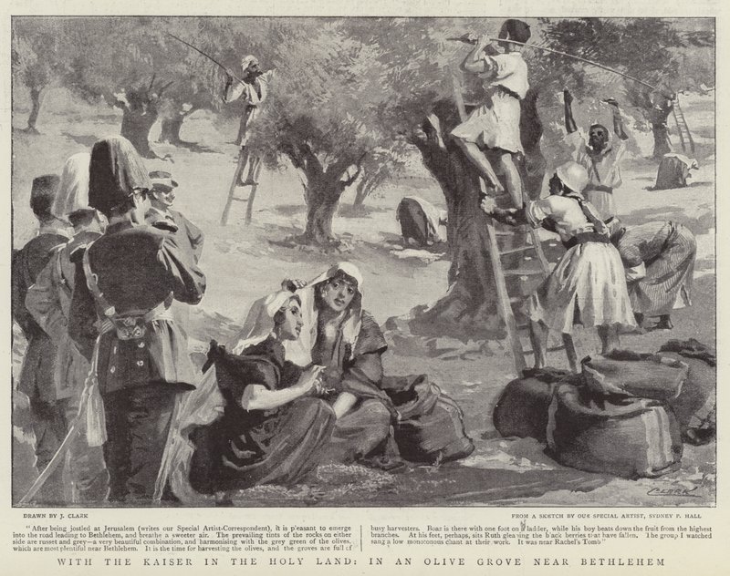 Mit dem Kaiser im Heiligen Land, in einem Olivenhain bei Bethlehem von James Clark