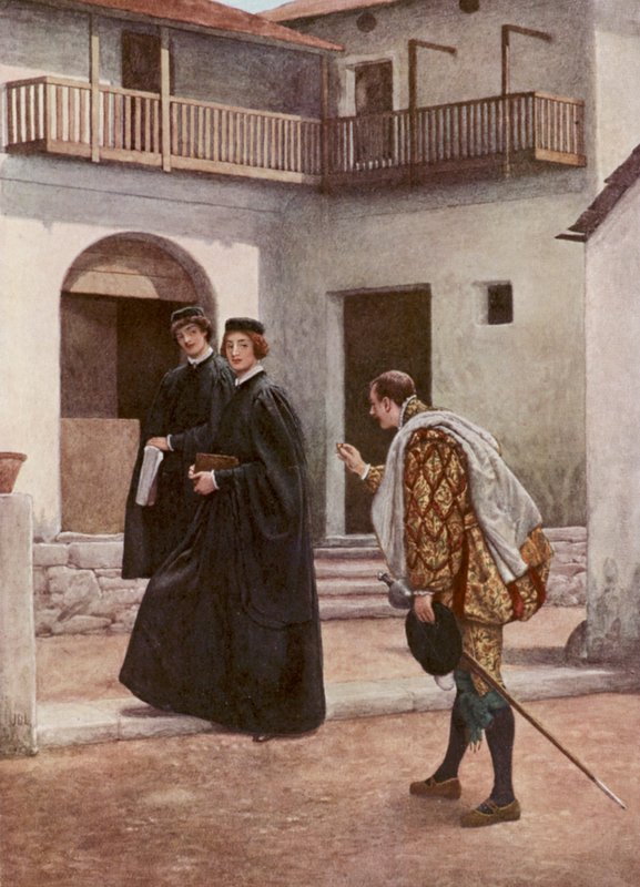 Shakespeares Der Kaufmann von Venedig: Portia, Nerissa und Gratiano von James Dromgole Linton
