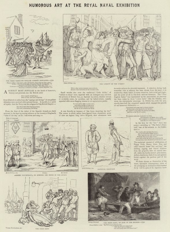 Humorvolle Kunst auf der Royal Naval Exhibition von James Gillray
