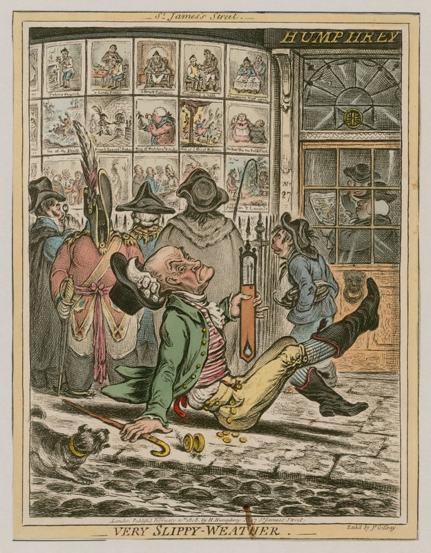 Sehr rutschiges Wetter von James Gillray