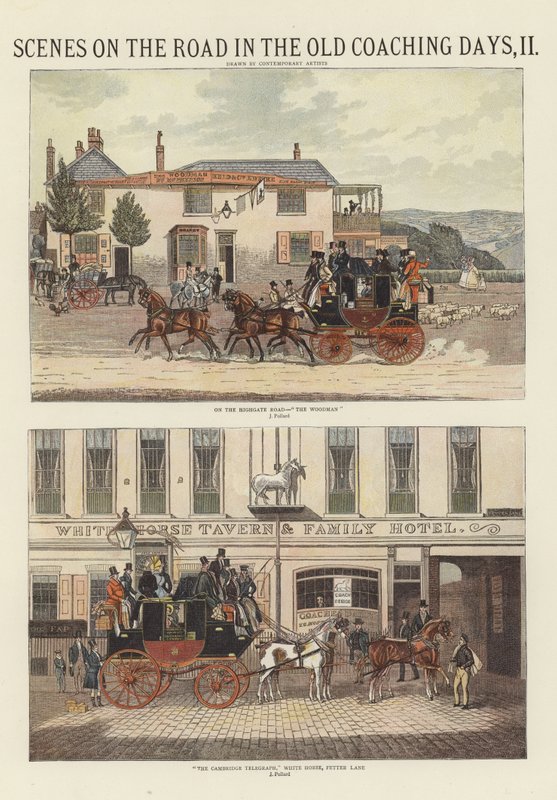 Szenen auf der Straße in den alten Kutschertagen von James Pollard
