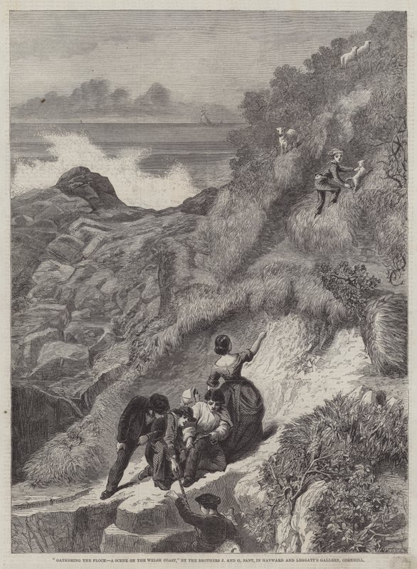 Das Sammeln der Herden, eine Szene an der walisischen Küste von James Sant