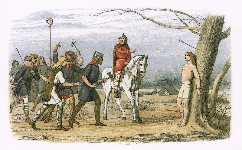 Edmund, König von Ostanglien, getötet von den Dänen von James William Edmund Doyle