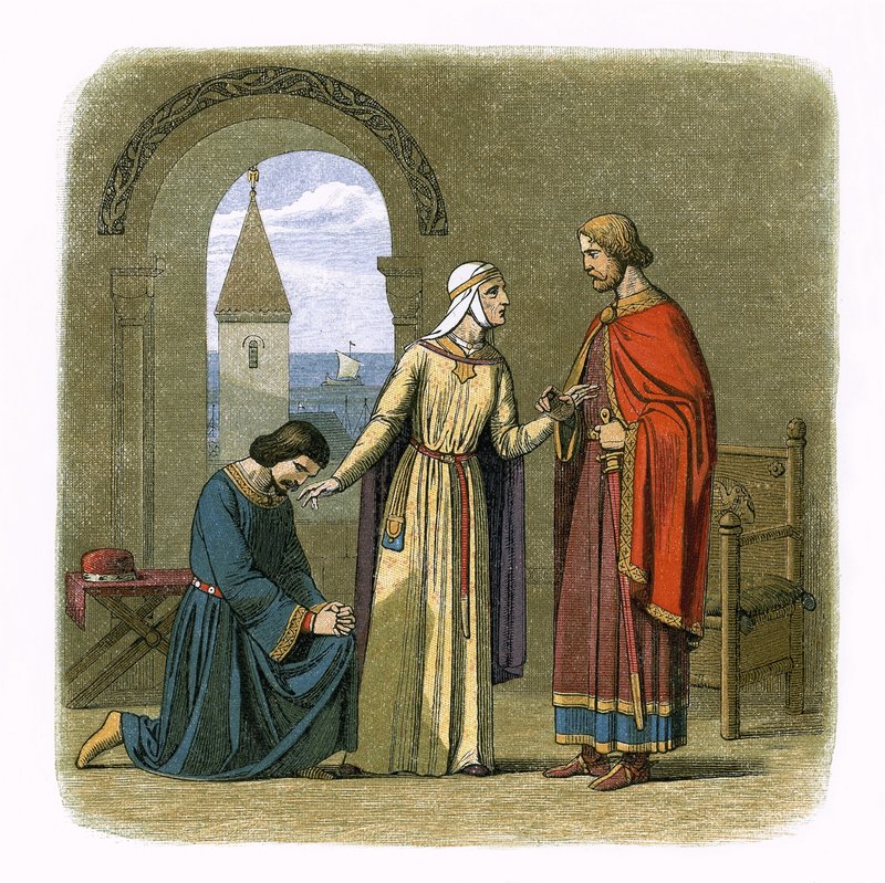 Richard begnadigt seinen Bruder John von James William Edmund Doyle