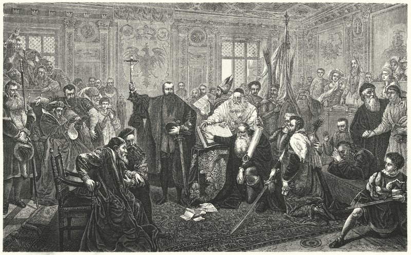 Gründung der polnisch-litauischen Union durch die Union von Lublin von Jan Alojzy Matejko