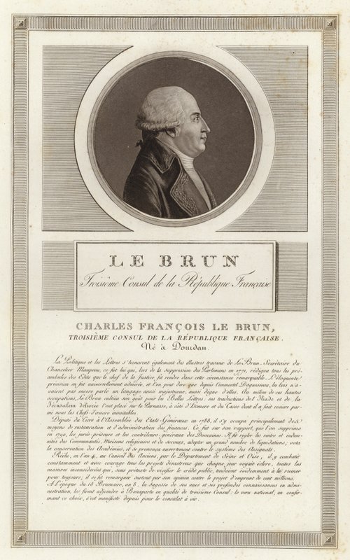 Porträt von Charles-Francois Lebrun, Herzog von Plaisance von Jean Duplessi Bertaux