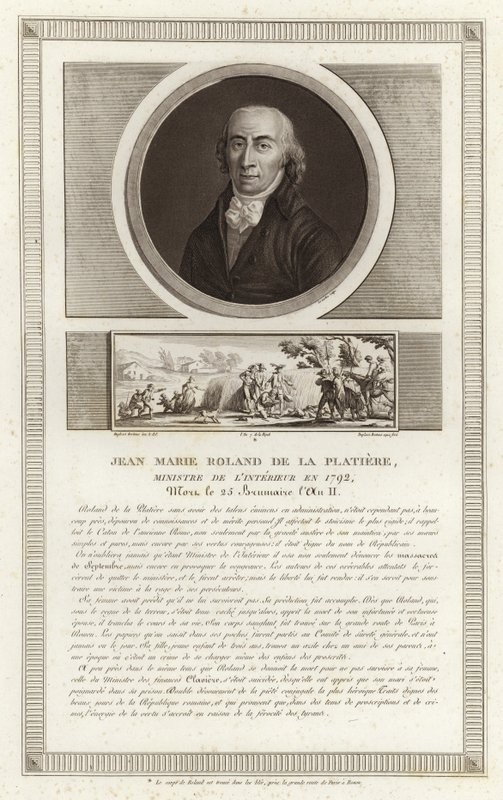 Porträt von Jean-Marie Roland, vicomte de la Platiere von Jean Duplessi Bertaux