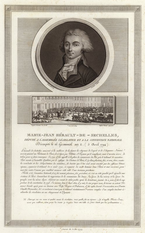 Porträt von Marie-Jean Herault de Sechelles von Jean Duplessi Bertaux
