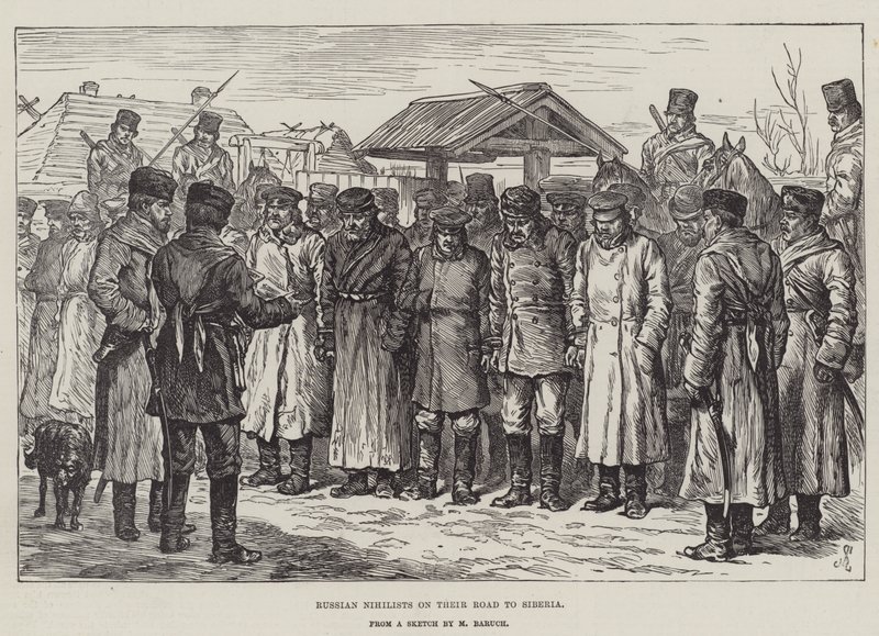 Russische Nihilisten auf dem Weg nach Sibirien von Johann Nepomuk Schonberg