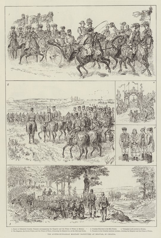 Die österreichisch-ungarischen Militärmanöver in Belovar, Kroatien von Johann Nepomuk Schonberg