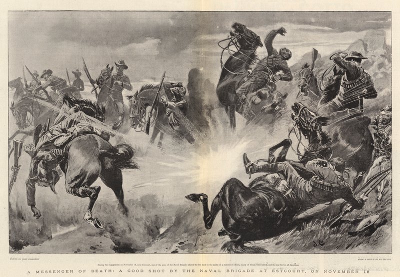 Ein Todesbote, ein guter Schuss der Marinebrigade bei Estcourt, am 18. November von John Charlton