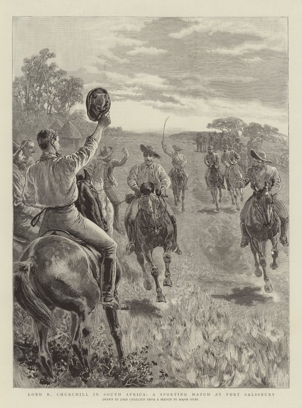 Lord R. Churchill in Südafrika, ein Sportwettkampf in Fort Salisbury von John Charlton