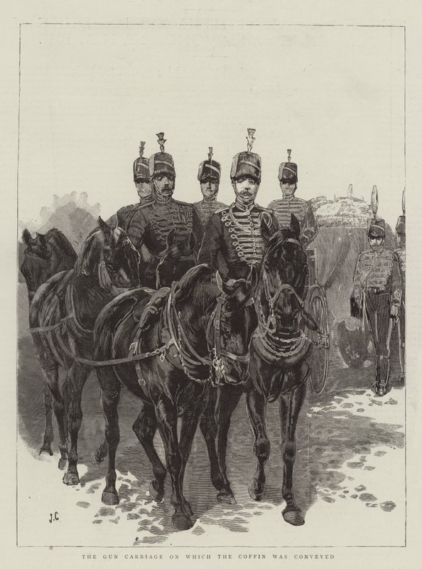 Der Geschützwagen, auf dem der Sarg transportiert wurde von John Charlton