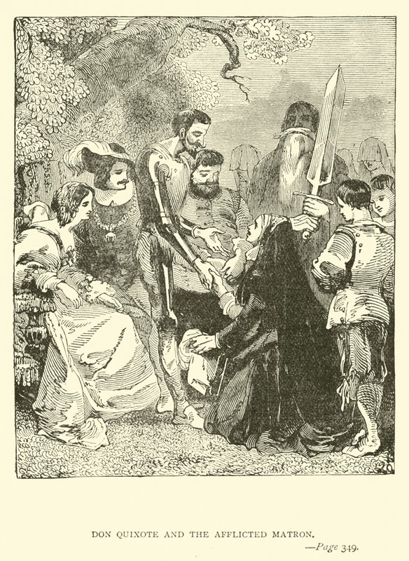 Don Quixote und die betrübte Matrone von John Gilbert