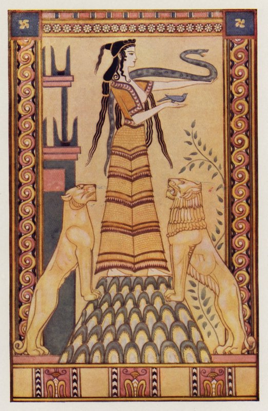 Die Schlangengöttin von Kreta von John (after) Duncan
