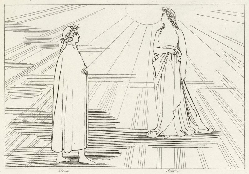 Aufstieg zum ersten Himmel, Paradies, Gesang 1 (Gravur) von John (after) Flaxman